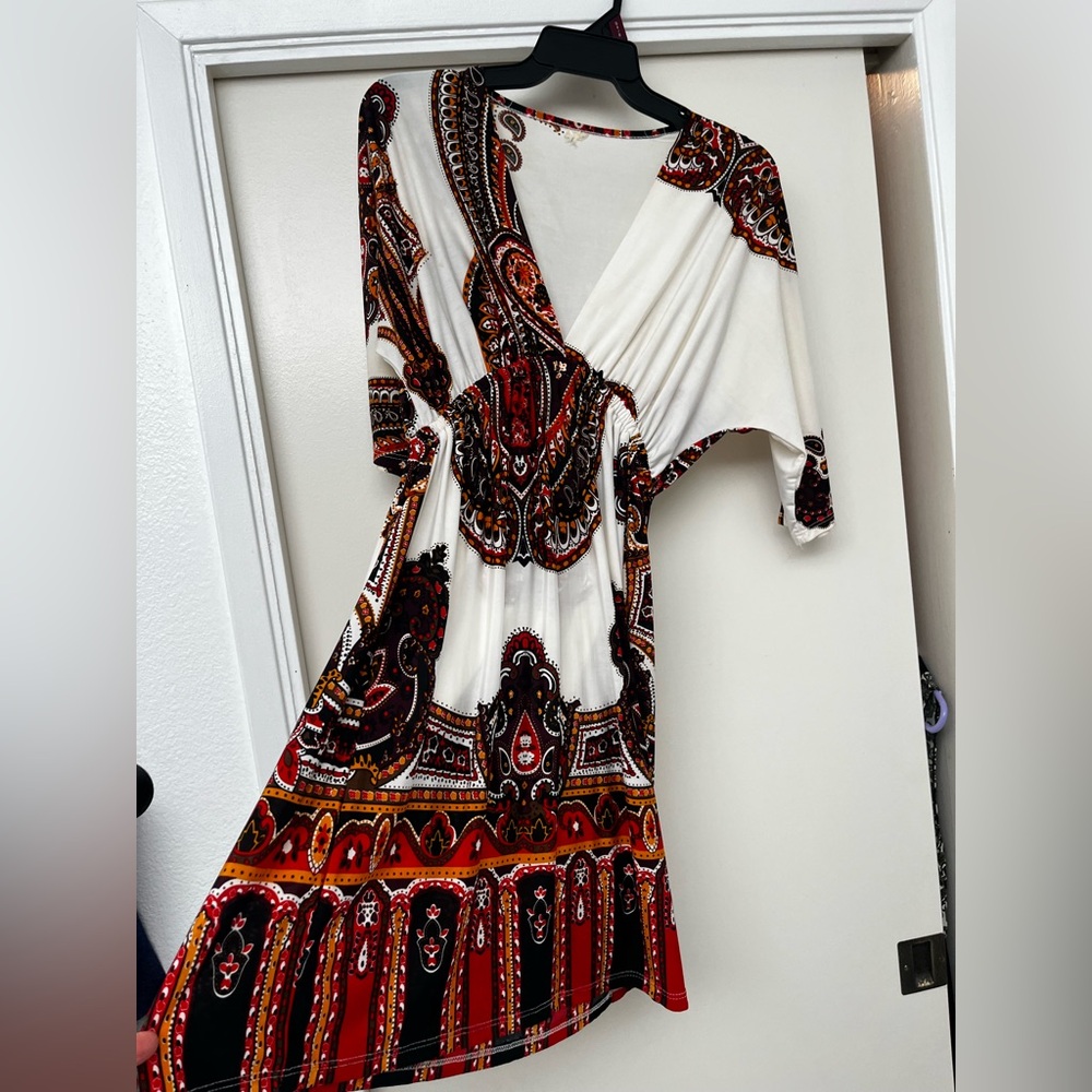 Bohemian Paisley Wrap Dress